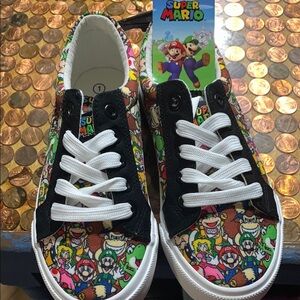 Nintendo Black and White Sneakers Super Mario Design